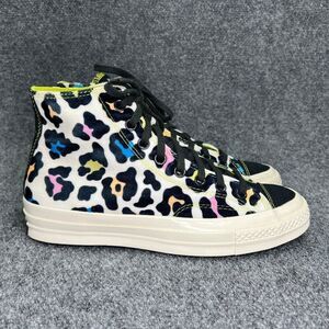 Converse Chuck 70 Hi Shoes Womens 9.5 Colorful Velvet Cheetah Print Chuck Taylor